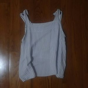h&m blue and white tie-sides tank
